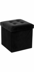 Pouffe Atmosphera Velvet, černá, 38 cm x 38 cm x 38 cm