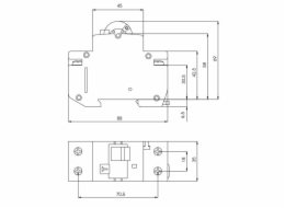 Relé odběru proudu KZS-2M (C 16A; 6kA; 30mA AC; 1P+N)