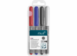 Pica Permanent-Pen 1,0mm assorted with Instant-White-Pen