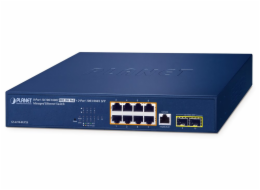 Planet GS-4210-8UP2S L2/L4 switch, 8x1Gb, 2x1Gb SFP, 8x PoE 802.3bt 180W, 0~50°C , QoS