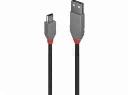 Lindy USB-A - miniUSB USB kabel 5 m šedý (36725)