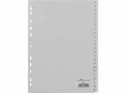 Odolný DURABLE Zahlenregister A4 gepr Taben 1-52 PP volldeck. grau