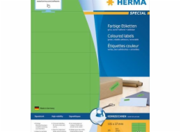 Štítky Herma Color, A4, 105 x 37 mm, zelené, snímatelné - 4554