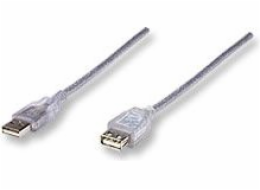 Manhattan USB kabel USB-A – USB-A 1,8 m stříbrný (336314)