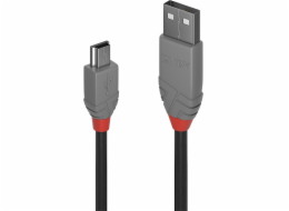 Lindy USB-A - miniUSB USB kabel 2 m šedý (36723)