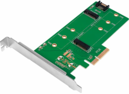 LogiLink PCIe 3.0 x4 řadič – 1x M.2 SATA + 1x M.2 PCIe NVMe (PC0083)