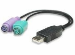 Manhattan USB adaptér – PS/2 x2 černý (179027)