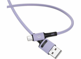 Usams USB-A - microUSB USB kabel 1 m fialový (69870-uniw)