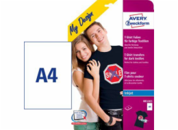Přenosové fólie na trička Avery Zweckform na barevné látky, 4 listy