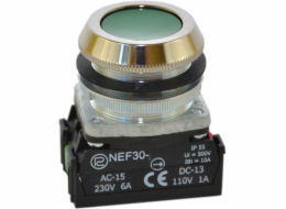 Tlačítko Promet Control 30 mm zelené s vratnou pružinou 2Z (W0-NEF30-K 2X Z)