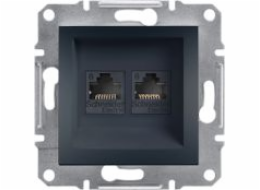 Schneider Electric Asfora počítačová zásuvka 2 x RJ45 kat. 6 UTP bez rámu antracit (EPH4800171)