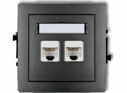 Karlik DECO Dvojité počítačové zásuvky 2xRJ45, kat. 6, 8pin matná černá 12DGK-4