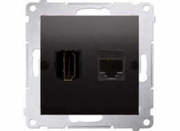 Kontakt-Simon  54 HDMI zásuvka + počítač RJ45 kat.6 antracit DGHRJ45.01/48