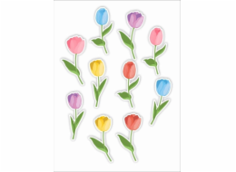 LearnHow Oboustranné okenní dekorace - Tulipány 03 10 ks