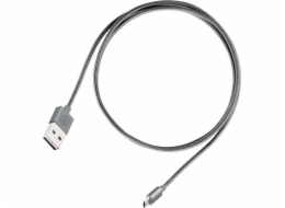 SilverStone USB-A - microUSB USB kabel 1 m Graphite (52008)