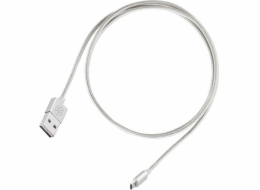 SilverStone USB-A - microUSB USB kabel 1 m Stříbrný (52009)