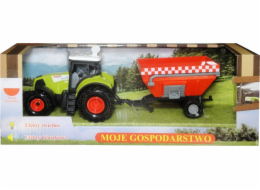 Švédský traktor s krmným vozem