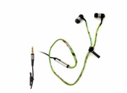 Sluchátka Trevi, ZIP 681 M, špuntová, kabel 1 m, s mikrofonem, klip na uchycení, světle zelené