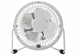 Ventilátor Nedis FNDK1WT10 stolní USB 10 cm, 2,5W, kovový, bílá