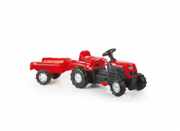 DOLU Šlapací traktor Ranchero s vlečkou červený