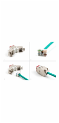 Delock Modul Keystone ze zásuvkového konektoru RJ45 na LSA Cat.6A, beznástrojový, červená, sada 10 kusů