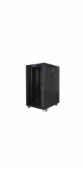 Volně stojící skříňka 19 palců 22U 800x1000 skleněné dveře LCD (ploché balení) V2 černá
