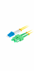 LANBERG optický patch cord SM LC/UPC-SC/APC duplex 1m LSZH G657A1 průměr 3mm žlutá
