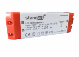 Zdroj standardní, LED, 3A, 0-36W, 12V, DC, IP20