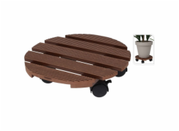 Podstavec pod květináč s kolečky 29cm hnědý KO-X64000050