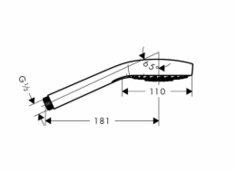 Sprchová hlavice Hansgrohe Croma E 26815340, černá, 110 mm