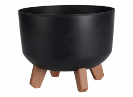 Květináč na nožkách kulatý 24 cm černá KO-Y89300600