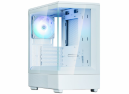 Zalman skříň P10 White / miniT / 1x120mm fan ARGB / USB 3.0 / USB-C / temperované sklo / bílá