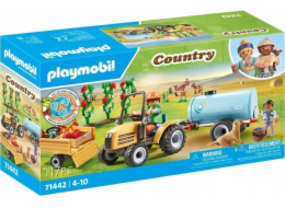 PLAYMOBIL 71442 Venkovský traktor s přívěsem a nádrží na vodu, stavebnice