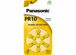 6x Baterie do naslouchátek Panasonic PR-10,