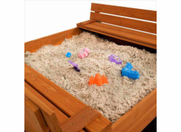 Dětské dřevěné pískoviště s poklopem a lavičkami Baby Mix 100x100 cm
