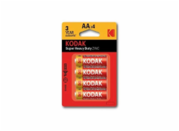 Baterie Kodak AA Heavy Duty zinko-chloridová 4 ks, blistr