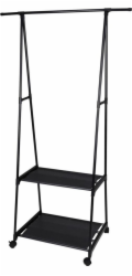 Věšák na oblečení 2 police, tyč černý KO-C80652320