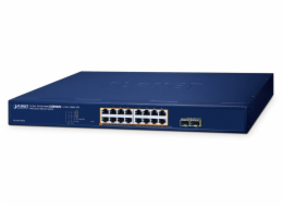 Planet GS-2210-16P2S WEBsmart L2 switch, 16x1Gb, 2x1Gb SFP, 16x PoE 802.3at 240W, QoS