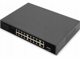 Digitus Switch 16 -port Fe Poe 2 GE uplinks RJ45/SFP - Switch - 16 -port