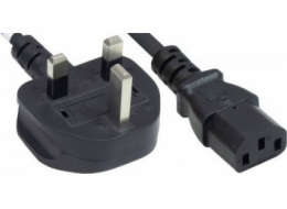 Manhattan nabíjecí kabel, Power Cord UK 3-pin, C13 to BS 1363 (UK plug), 1.8m, černá