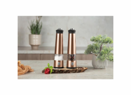 Mlýnek na pepř a sůl elektrický sada 2 ks Rosegold Metallic Line BH-9500