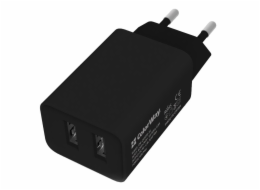COLORWAY 2x USB/ síťová nabíječka/ 10W/ 100V-240V/ Černá