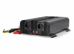 NEDIS měnič napětí/ čistá sinusoida/ 12 V DC/230 V AC 50 Hz/ 2000 W (4000 W špička)/ USB-A / USB-C/ 2x zásuvka typu E