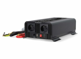 NEDIS měnič napětí/ čistá sinusoida/ 12 V DC/230 V AC 50 Hz/ 1000 W (2000 W špička)/ USB-A / USB-C/ 2x zásuvka typu E