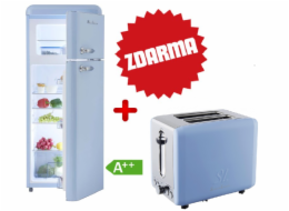 Chladnička&nbsp;Schaub&nbsp;Lorenz&nbsp;SL&nbsp;210&nbsp;LB&nbsp;lesklá&nbsp;světle&nbsp;modrá&nbsp;+&nbsp;TOPINKOVAČ