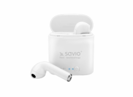 Bezdrátová Bluetooth sluchátka Savio TWS-01 bílá