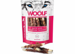 WOOLF Duck rawhide twister - pamlsek pro psy - 100g