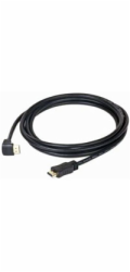 GEMBIRD Kabel HDMI-HDMI M/M 3m, 1.4, M/M stíněný, zlacené kontakty, 90° lomený, černý