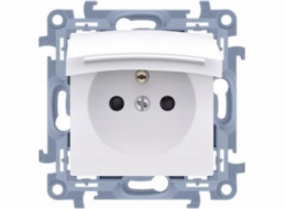 Kontaktní simon Simon 10 Single Plug Socket IP44 s proudovými stopami s těsněním s bílým krytem 16A CGZ1BCZ.