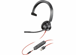 Poly Blackwire 3315 - Blackwire 3300 series - náhlavní souprava - náhlavní - kabelové - 3.5 mm jack, USB-A - černá